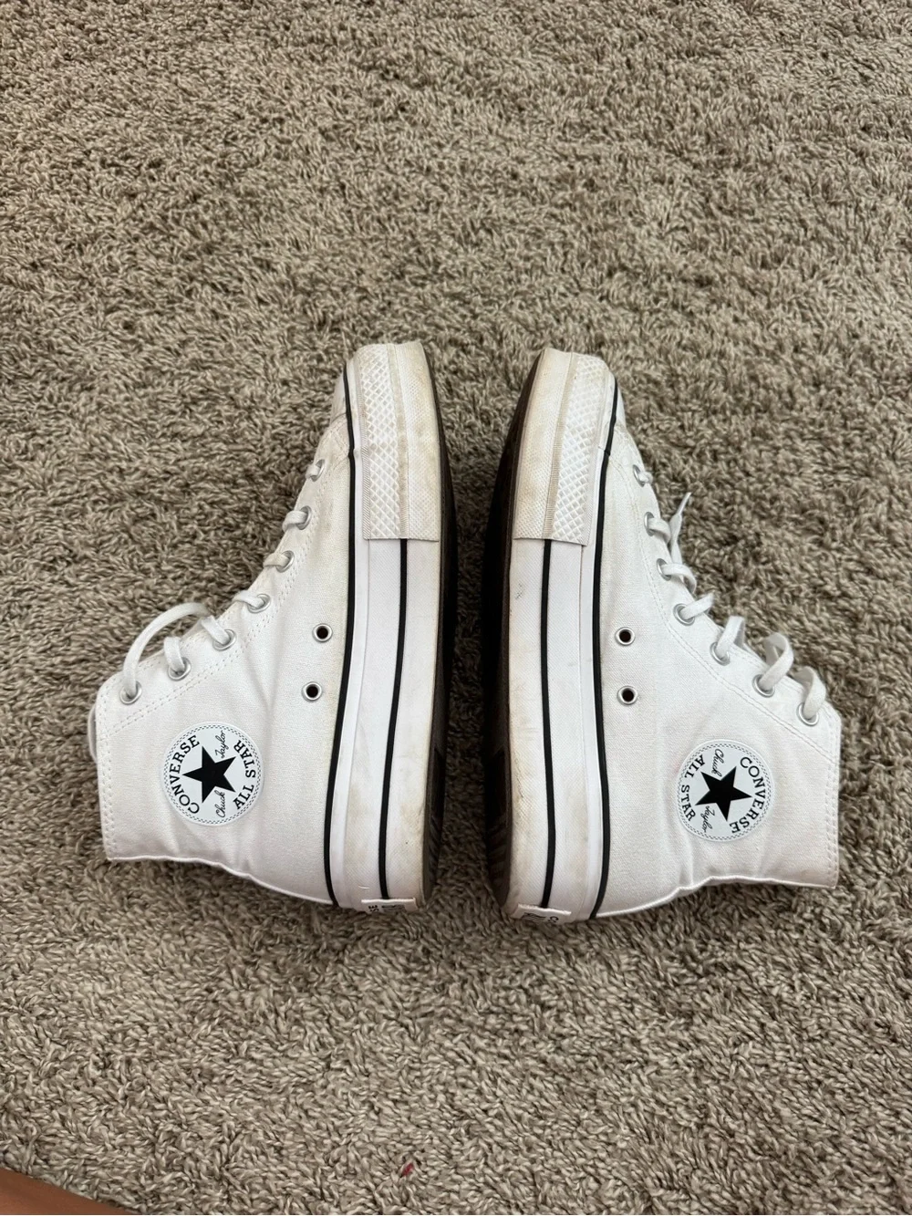 Converse High Top Sneakers - Cream with Black Trim